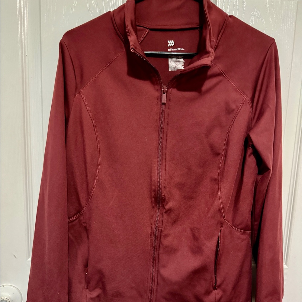 All in Motion maroon athletic full-zip jacket